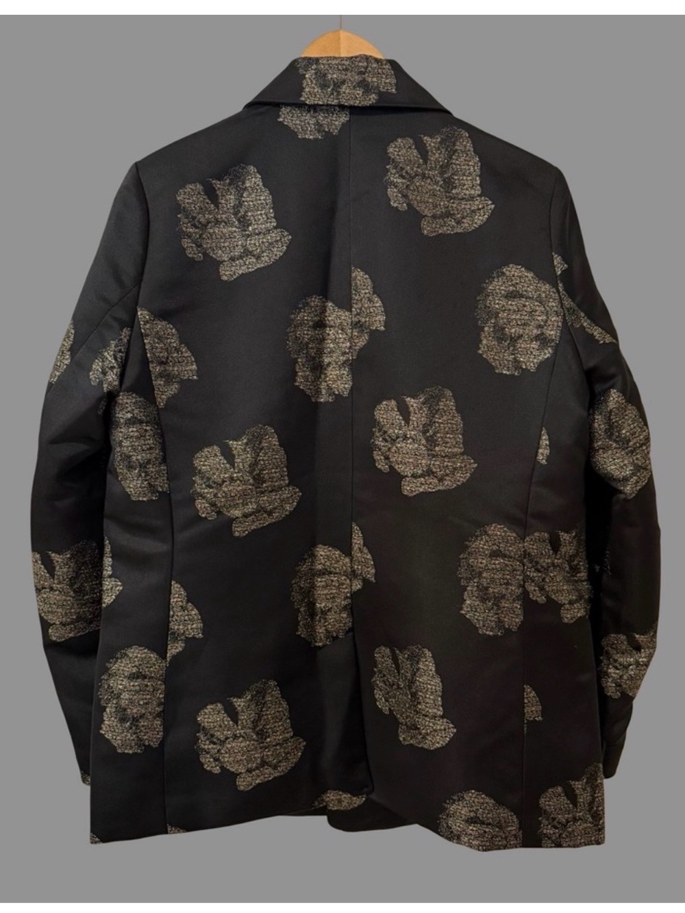 Banana Republic Metallic Floral Black Blazer 12 Petite - super elegant ! - Picture 3 of 5